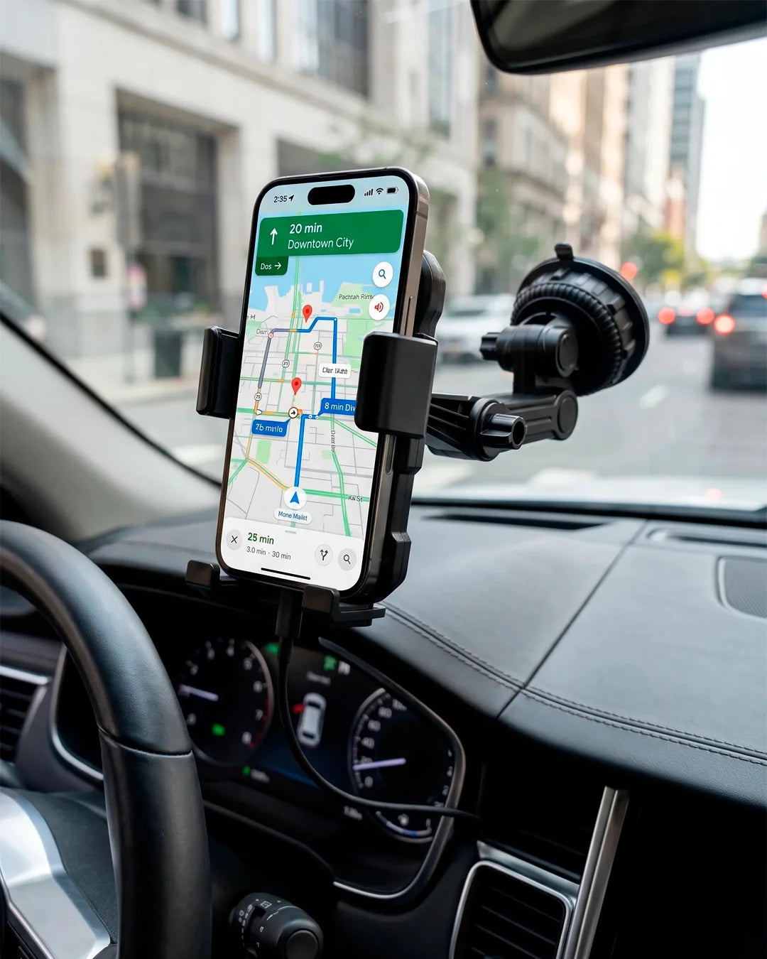 360° Adjustable Car Phone Holder with Suction Mount