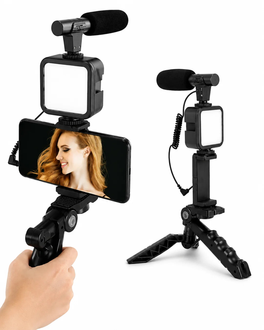 Vlogging Kit with Mic & Light