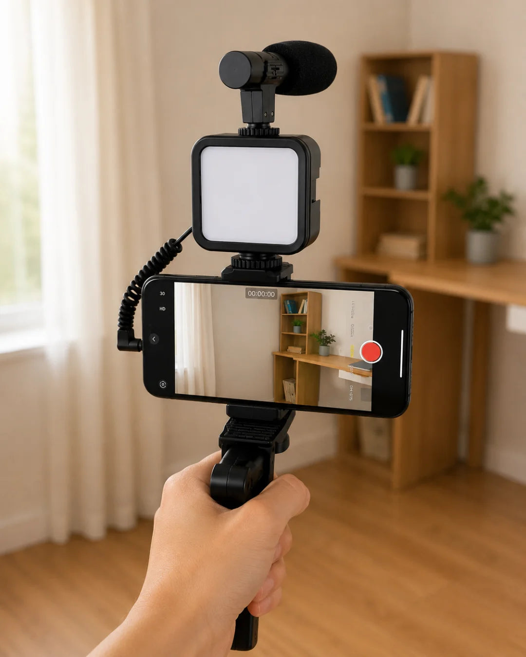 Vlogging Kit with Mic & Light