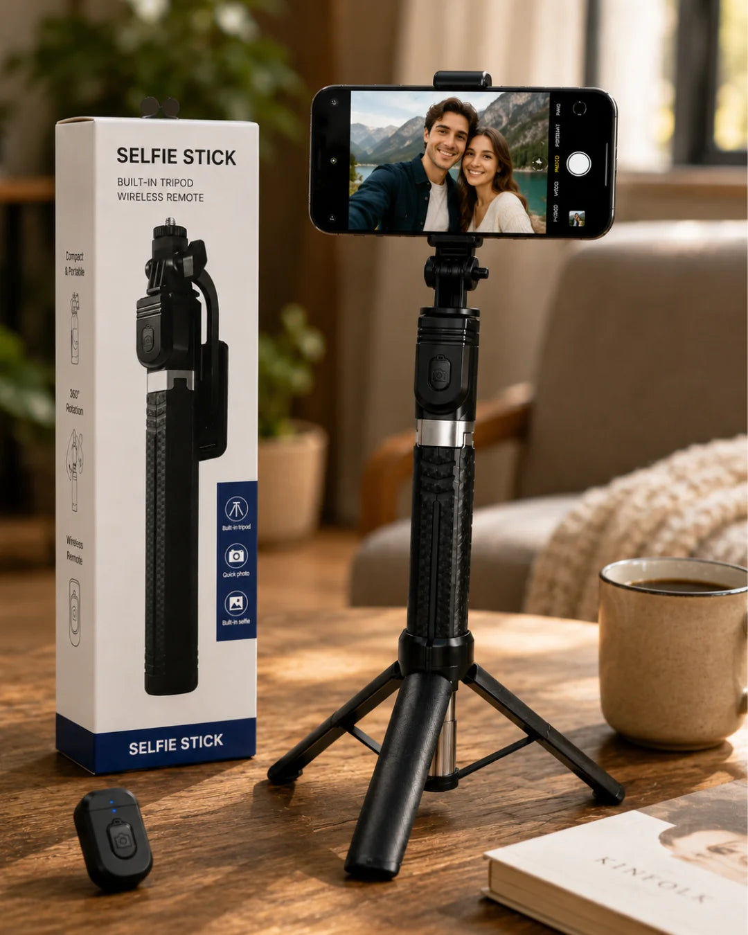 Wireless Selfie Stick Tripod with Remote